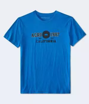 Футболка Aeropostale 1987 Cali Bear Graphic, синий/фиолетовый