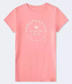 Футболка Aeropostale Butterfly Foil Graphic Tee, цвет coral 888