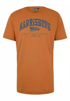 Футболка AHORN SPORTSWEAR "HARRISBURG_ATLANTIC BLUE" с модным принтом спереди, цвет Orange