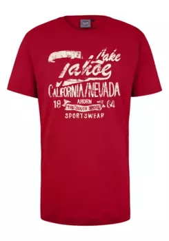 Футболка AHORN SPORTSWEAR "LAKE TAHOE_EGGSHELL", с модным принтом спереди, красный