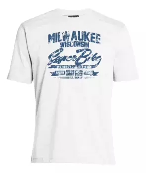 Футболка AHORN SPORTSWEAR "MILWAUKEE_ATLANTIC BLUE", с повседневным принтом спереди, белый