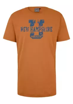 Футболка AHORN SPORTSWEAR "НЬЮ-ГЭМПШИР" с крутым принтом спереди, цвет Orange