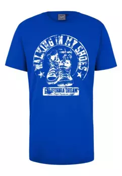 Футболка AHORN SPORTSWEAR "WALKING_WHITE", с модным принтом, синий