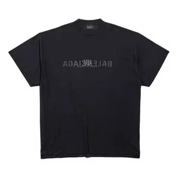 Футболка ai logo inside out oversized t-shirt 'black' Balenciaga, черный