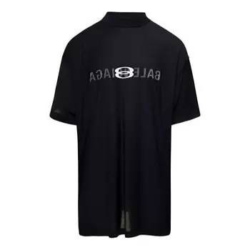 Футболка ai logo inside out oversized t-shirt 'black faded' Balenciaga, черный