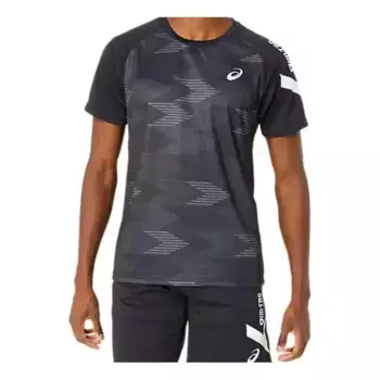 Футболка aim dry графическая рубашка с коротким рукавом Asics, черный