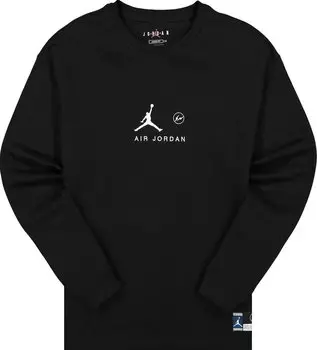 Футболка Air Jordan x Fragment Long-Sleeve T-Shirt 'Black/Reflective Silver', черный