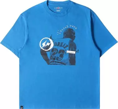 Футболка Air Jordan x Travis Scott x Fragment T-Shirt 'Blue', синий