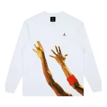 Футболка Air Jordan x Union LA The J Long-Sleeve T-Shirt 'White', белый