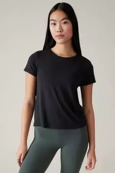 Футболка Air Out с короткими рукавами и круглым вырезом Athleta, черный