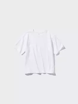Футболка Airism из хлопка с круглым вырезом Uniqlo, цвет 00 белый