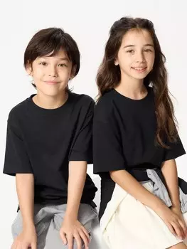 Футболка Airism из хлопка с круглым вырезом Uniqlo, цвет 09 черный