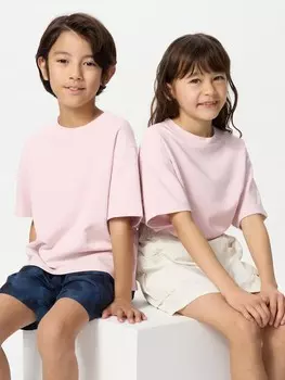 Футболка airism из хлопка с круглым вырезом Uniqlo, цвет 10 розовый