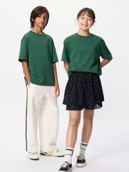 Футболка airism из хлопка с круглым вырезом Uniqlo, цвет 58 зеленый