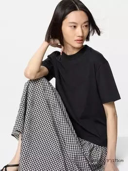 Футболка Airism из хлопка Uniqlo, цвет 09 черный