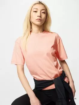 Футболка Airism из хлопка Uniqlo, цвет 20 оранжевый