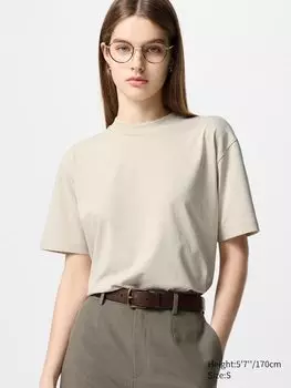 Футболка Airism из хлопка Uniqlo, цвет 30 бежевый