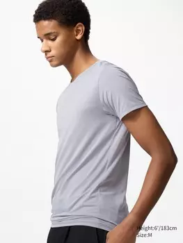 Футболка Airism с круглым вырезом Uniqlo, цвет 02 серый