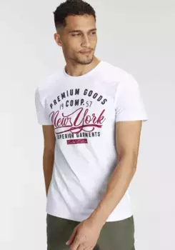 Футболка AJC с крупным принтом на груди, белый