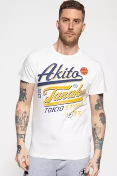 Футболка Akito Tanaka mit Frontprint Tokio Beach, экрю