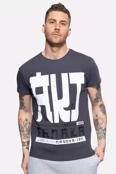 Футболка Akito Tanaka mit Frontprint Write, антрацит