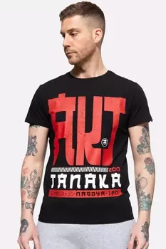 Футболка Akito Tanaka mit Frontprint Write, черный