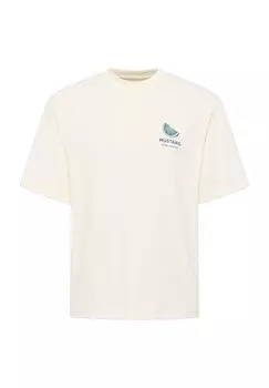 Футболка Альварадо, хлопок, рукава до половины, мужская MUSTANG, цвет Whisper White