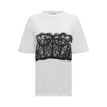 Футболка Alexander McQueen Corset T-Shirt White, белый