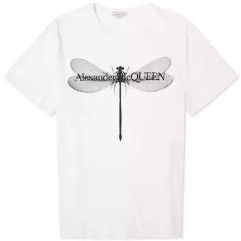 Футболка Alexander Mcqueen Dragonfly Print, цвет White & Black