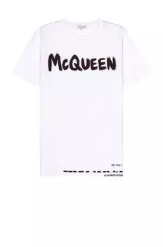 Футболка Alexander Mcqueen Graffiti Print, белый