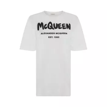 Футболка Alexander McQueen Graffiti T-Shirt 'White', белый