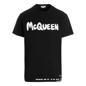 Футболка Alexander McQueen Graffiti T-Shirt 'Black', черный