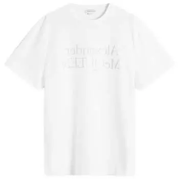 Футболка Alexander Mcqueen Reflective Reverse Logo T-Shirt, цвет White & Silver