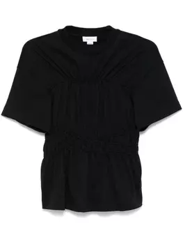 Футболка Alexander McQueen с собранными деталями, черный