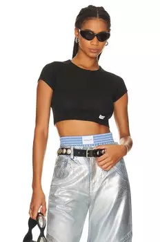 Футболка Alexander Wang Cropped Short Sleeve Crewneck, черный