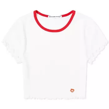 Футболка Alexander Wang Lettuce Hem Crew Neck Baby, белый