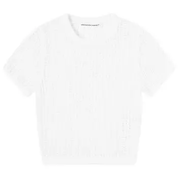Футболка Alexander Wang Logo Crop T-Shirt, белый