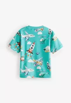 Футболка ALL OVER SHORT SLEEVE, REGULAR FIT Next, синий