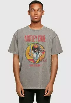 ФУТБОЛКА ALLISTER FIEND SATD Acid WASHED HEAVY OVERSIZE MOTLEY CRUE Merchcode, цвет asphalt