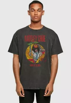 ФУТБОЛКА ALLISTER FIEND SATD Acid WASHED HEAVY OVERSIZE MOTLEY CRUE Merchcode, цвет black