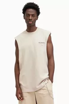 Футболка Allsaints Access без рукавов с круглым вырезом All Saints, коричневый