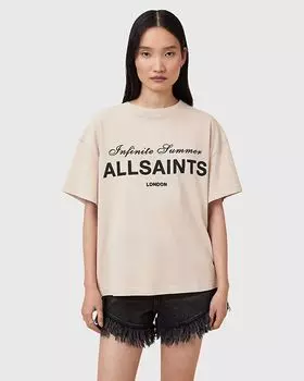 Футболка Allsaints Avri в цвете «цементно-серый»