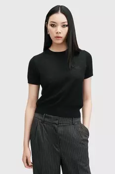Футболка AllSaints BERN из шерсти, черный