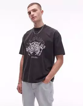 Футболка Allsaints better days в выстиранном черном цвете