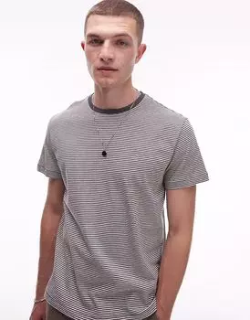 Футболка Allsaints dillon в мелово-бело-сером цвете