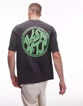 Футболка Allsaints Distortion в выстиранном черном цвете