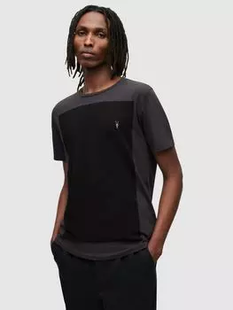 Футболка AllSaints Lobke Color Block, мытый черный/угольно-черный