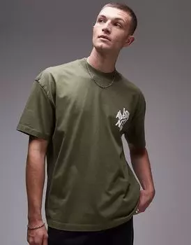 Футболка AllSaints Orlando цвета Eden Green с принтом на спине