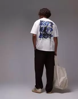 Футболка Allsaints с волнистой текстурой в мелово-белом цвете