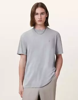 Футболка Allsaints saka в машинно-сером цвете